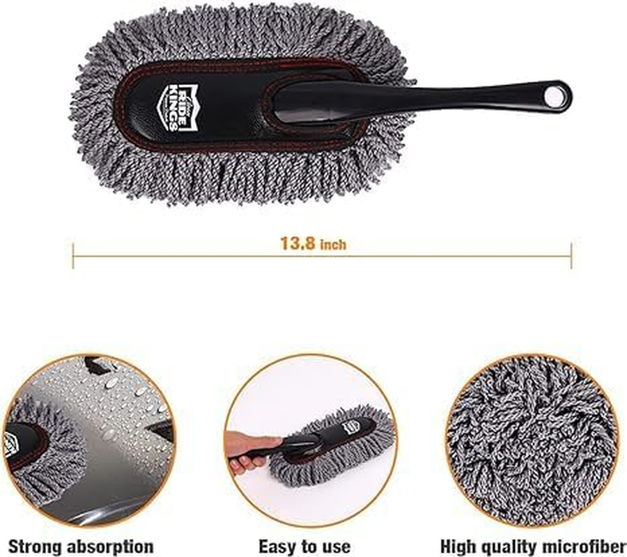 Car Duster Exterior with Extendable Handle, Scratch Free Auto Wash Brush Mop, In