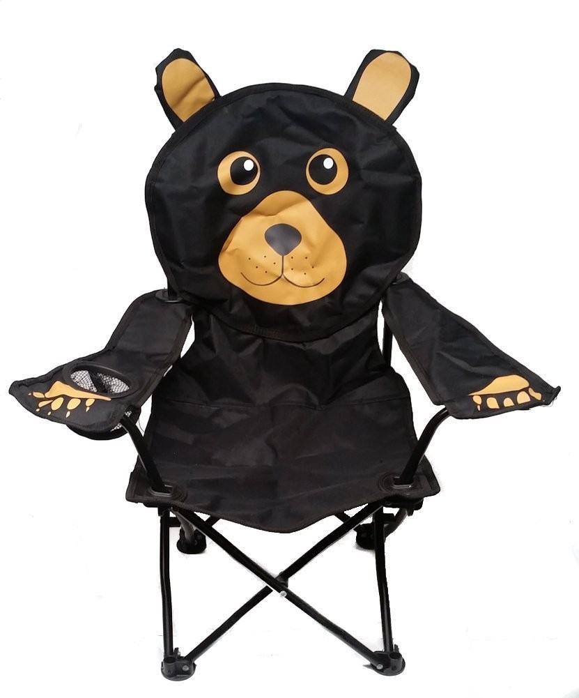 Folding Camp Chair with Cup Holder and Carry Bag – Black Bear
