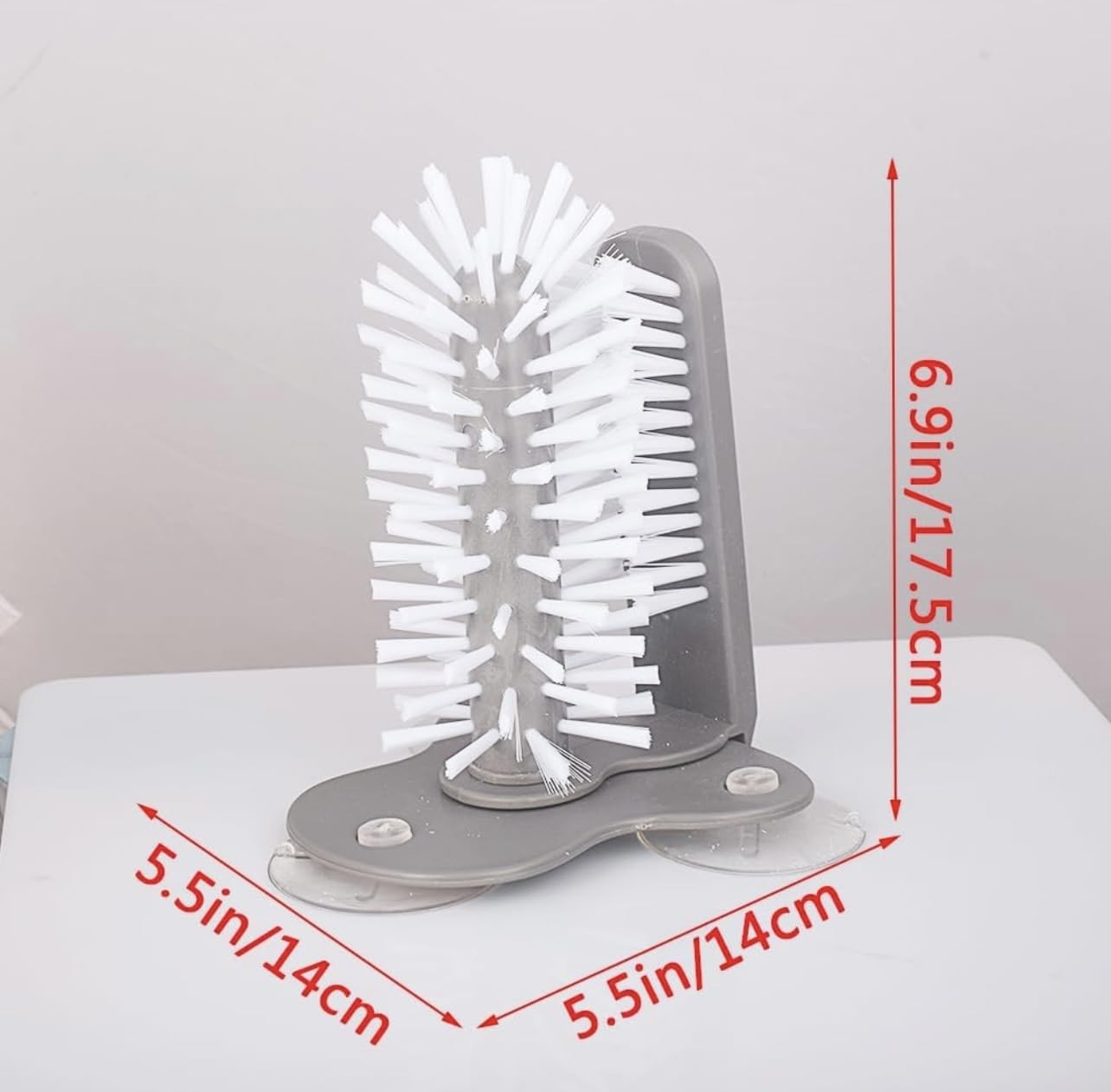 Water Bottle Cleaning Brush Glass Cup Washer with Suction Base Bristle Brush for