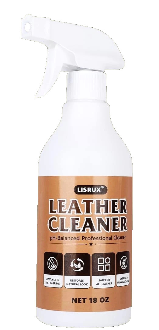 LISRUX Leather Cleaner and Conditioner Kit – 18 oz Bottles + Buffer & Towel