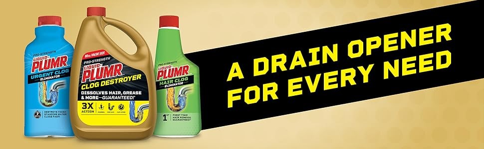 Liquid-Plumr Pro-Strength Clog Destroyer, Liquid Drain Cleaner, 80