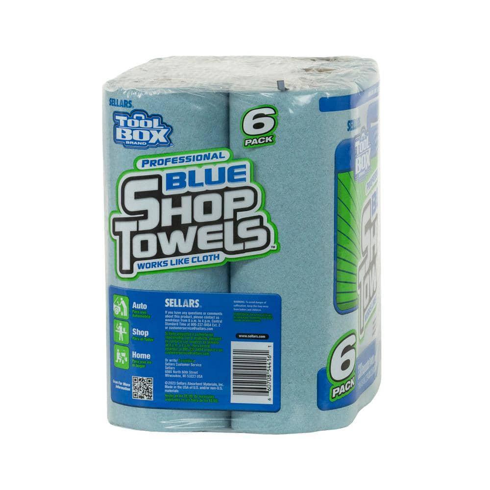 Shop Towels Disposable Blue Industrial Automotive Cleaning Towels 6Pack Sheets