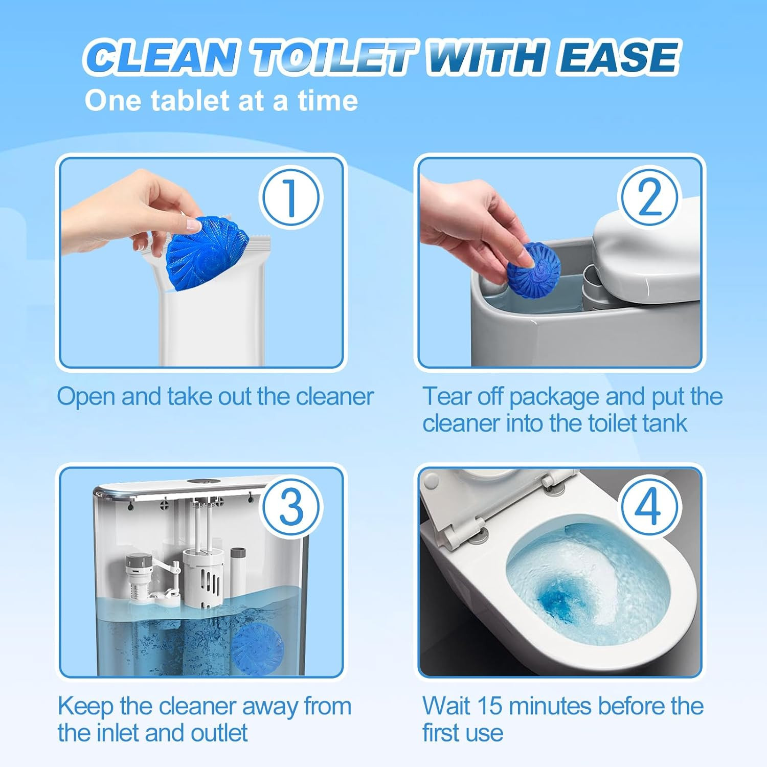 Automatic Toilet Bowl Cleaners Tablets,18 Pack Multipurpose Commercial Household