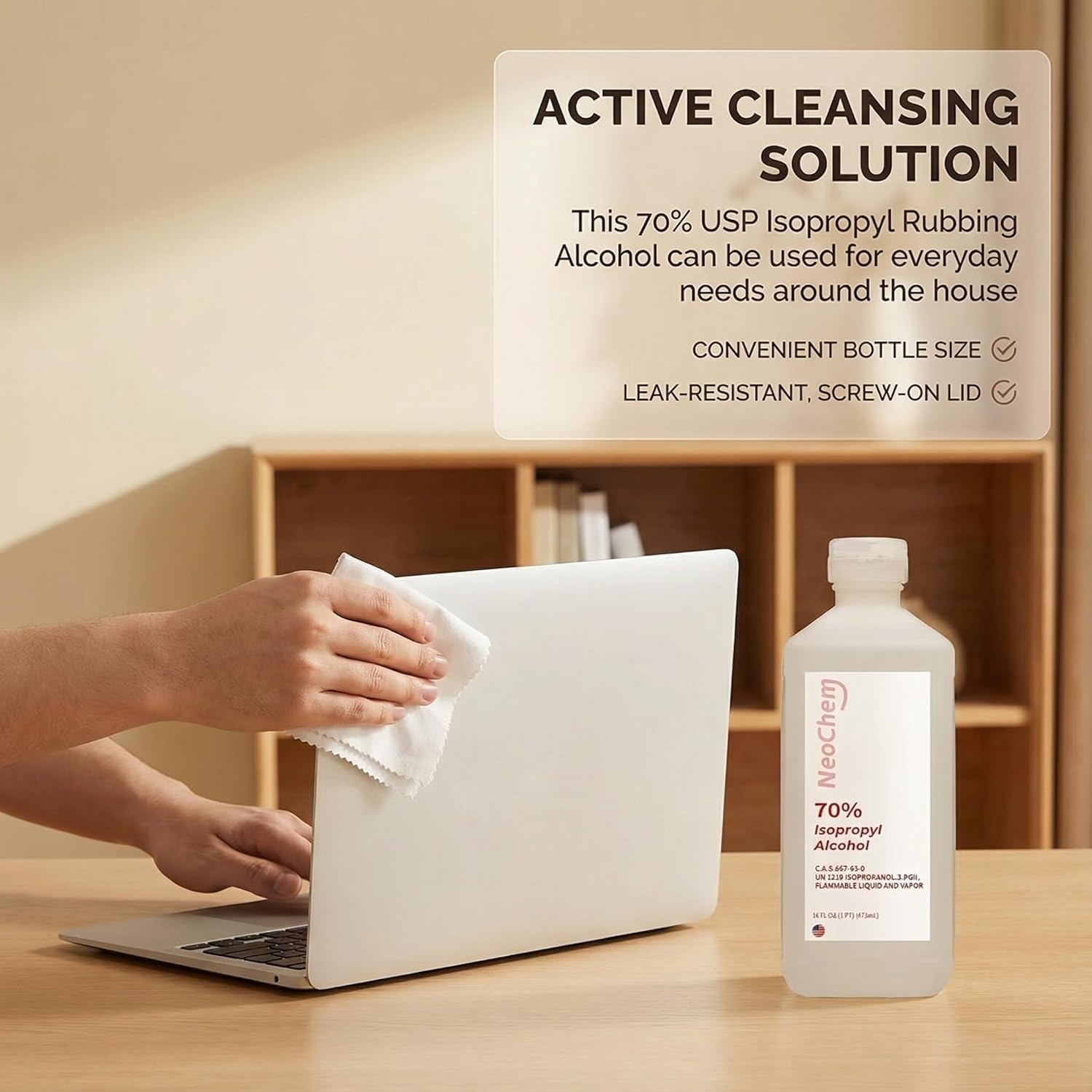 70% Isopropyl Alcohol 16 oz for Surface Cleaning, Home Cleaning, Salons