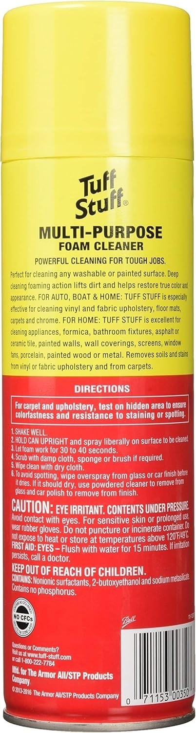 Tuff Stuff Foam Cleaner Multi-Purpose Cleaner, 22 oz Aerosol, 2 Pack ASIN: B01
