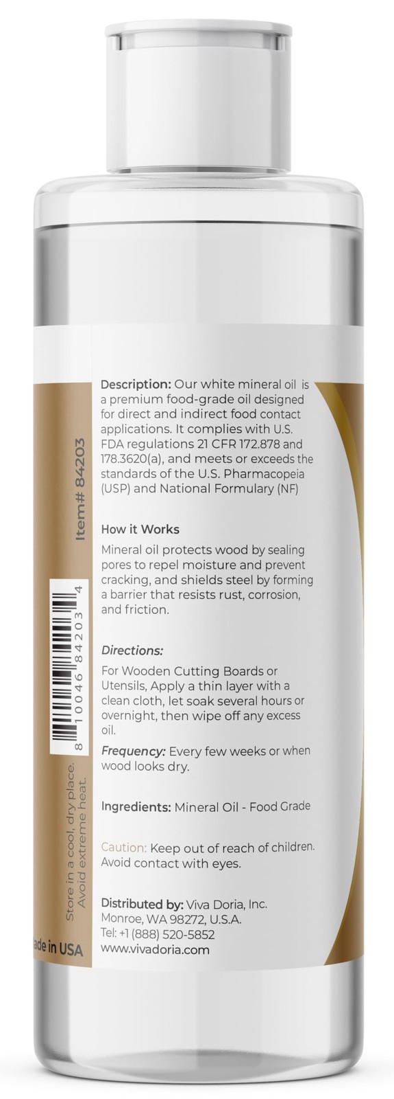 Food Grade Mineral Oil, Conditioner for Wood Cutting Board, Countertop, Butch…