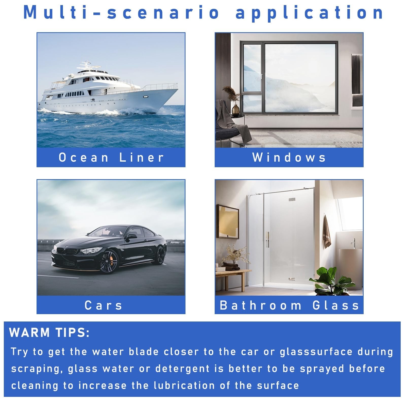 12″ Silicone T-Bar Car Squeegee Water Blade Quick Dry Wiper Glass Window Quick D