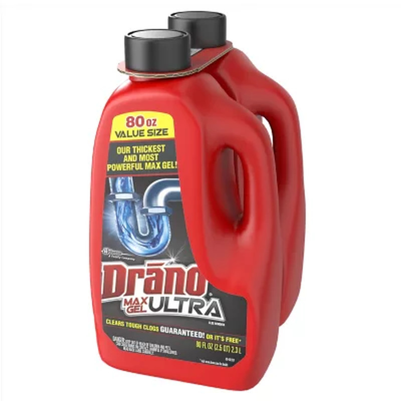 Drano Max Ultra Gel Drain Opener – 160 fl. oz., 2 Pack