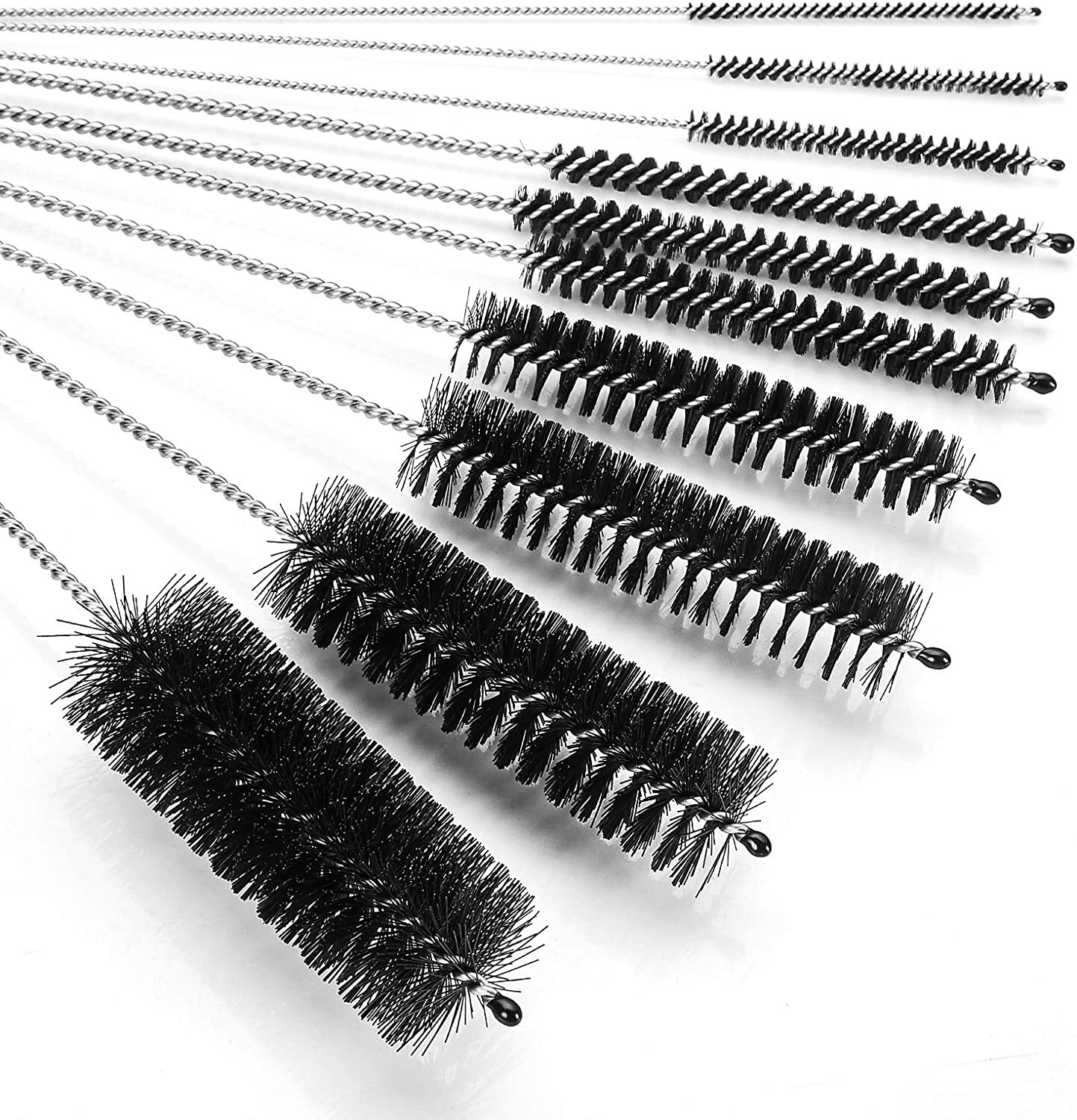 10 Pcs 8″ Nylon Tube Bottle Cleaning Brush Narrow Neck Straw Cleaner with Hook