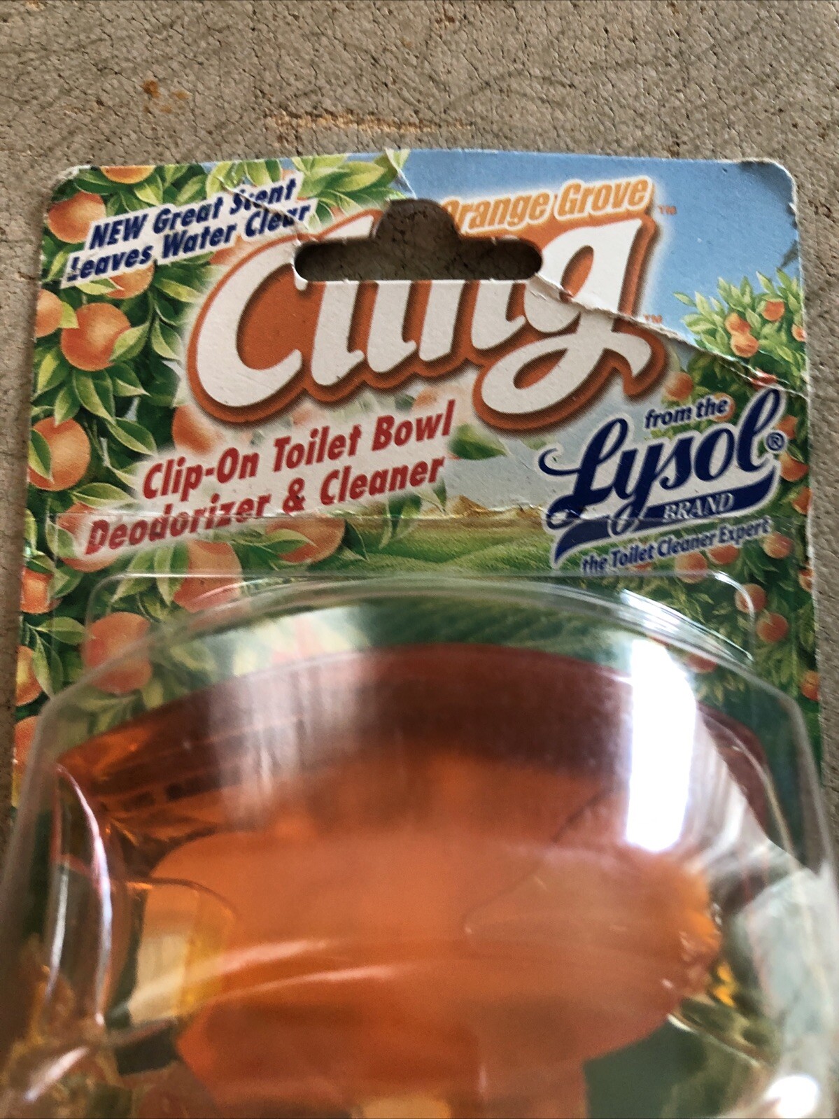 NEW Lysol Cling Clip On Toilet Bowl Cleaner Deodorizer Orange Grove Scent Sealed