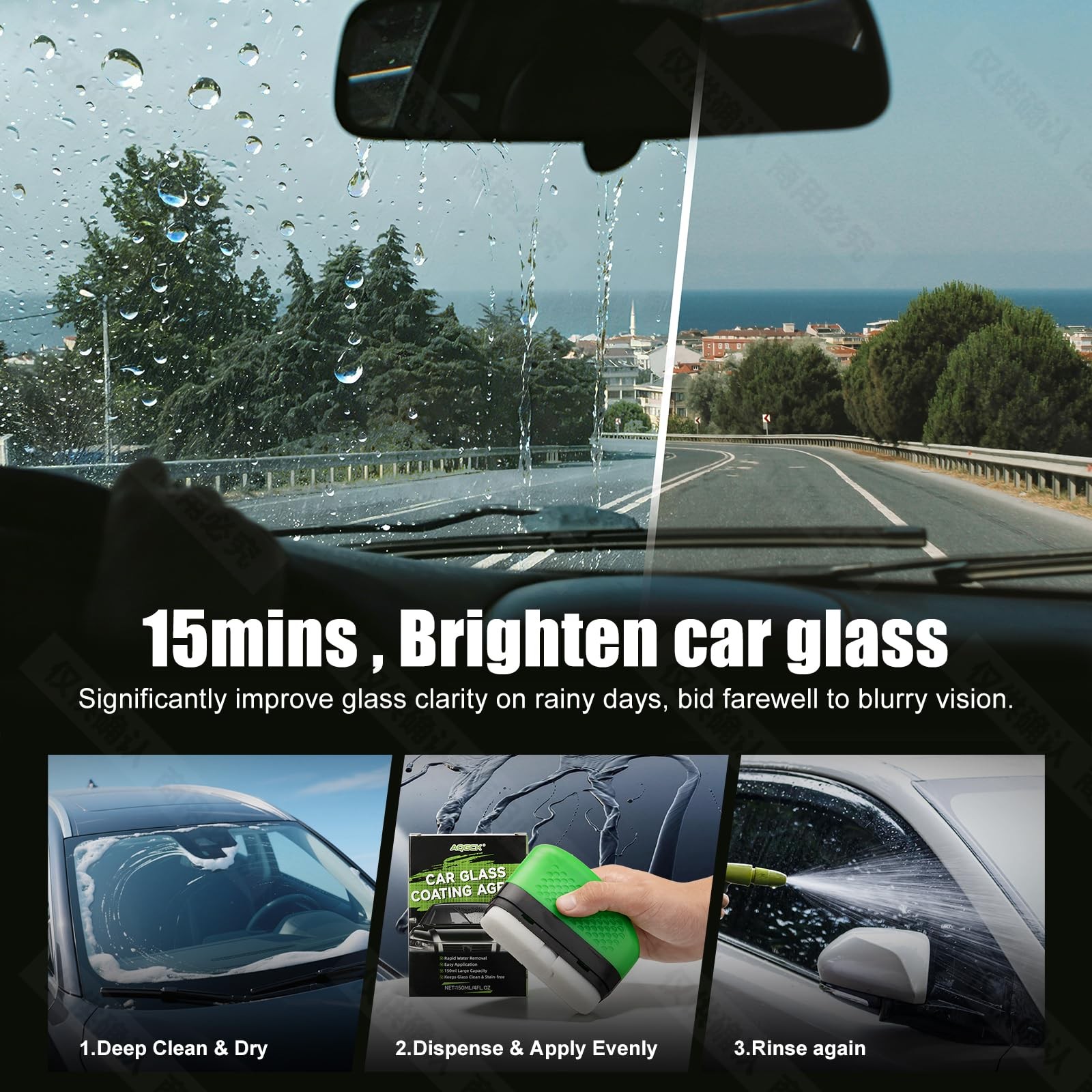 – Ceramic Glass Cleaning Brush and Coating, Removes Dirt and Provides Hydroph…