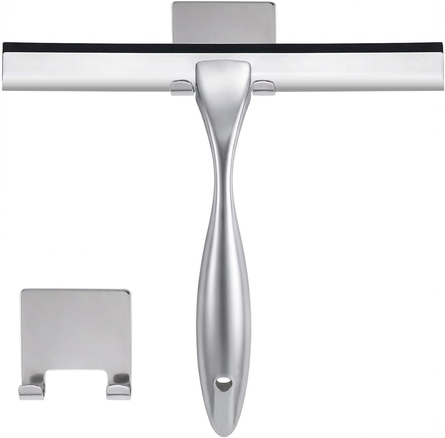 Shower Squeegee, 10-Inch Silver Squeegee, All-Purpose Stainless Steel