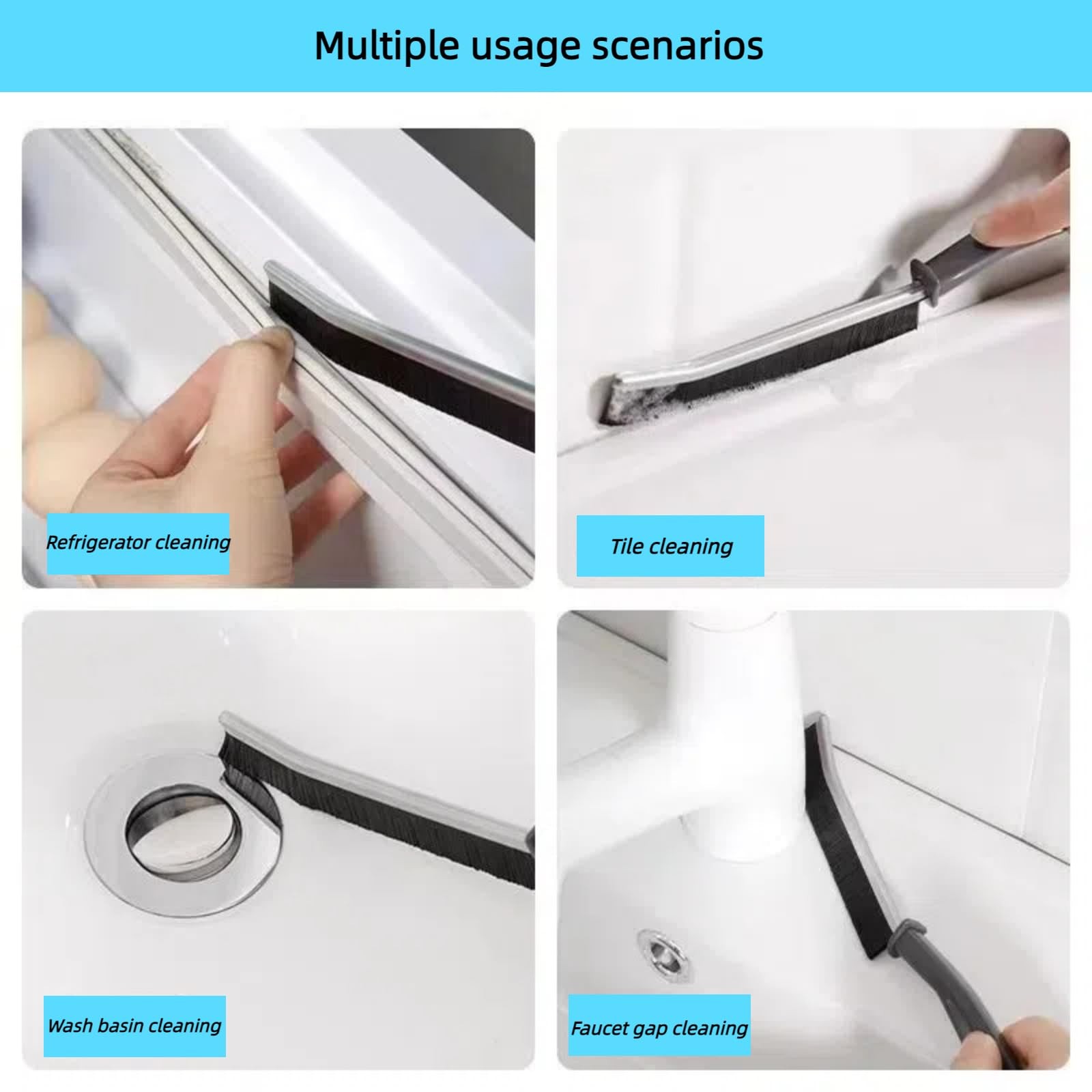 Crevice Cleaning Brush, Multifunctional Cleaning Brush Tool, Bathroom Gap Bru…