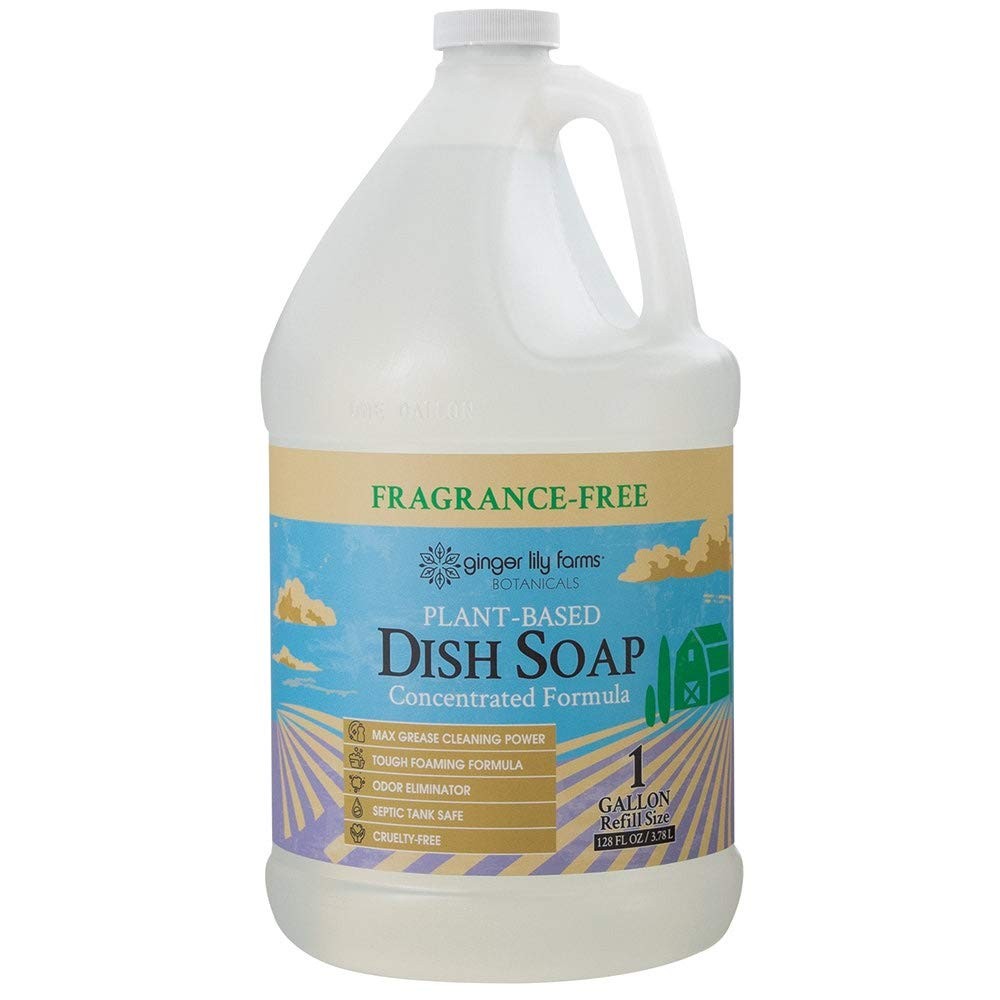 Plant Based Liquid Dish Soap Concentrate Fragrance Free Eco Friendly Non Toxic