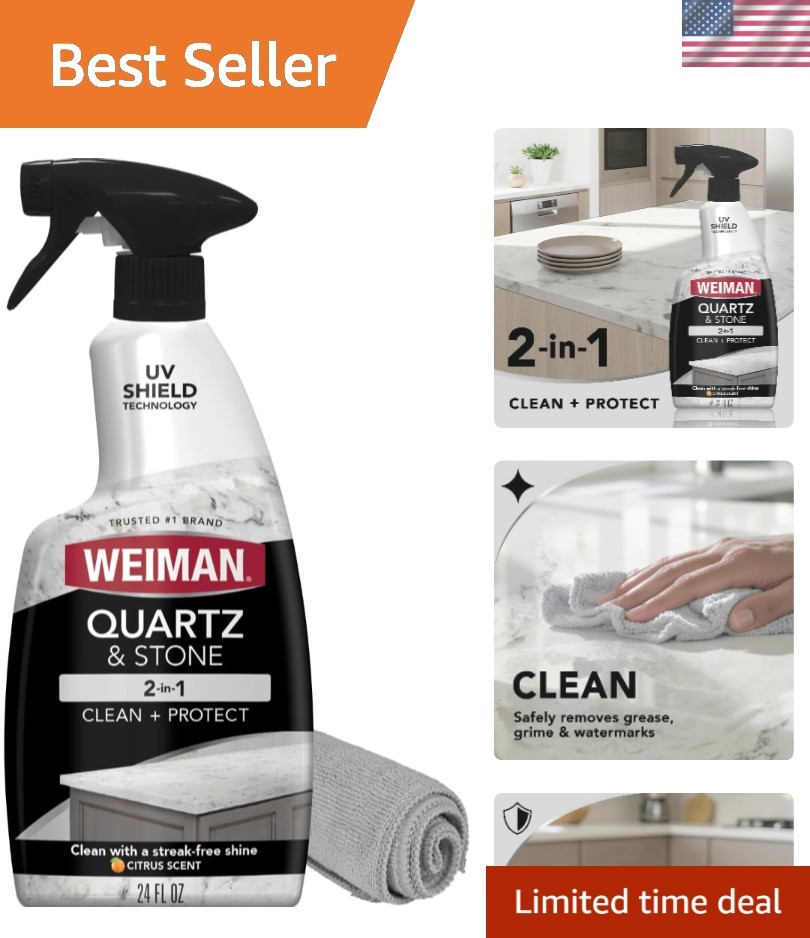 Spotless Shine for Granite & Marble – Citrus Quartz Countertop Cleaner, 24 oz