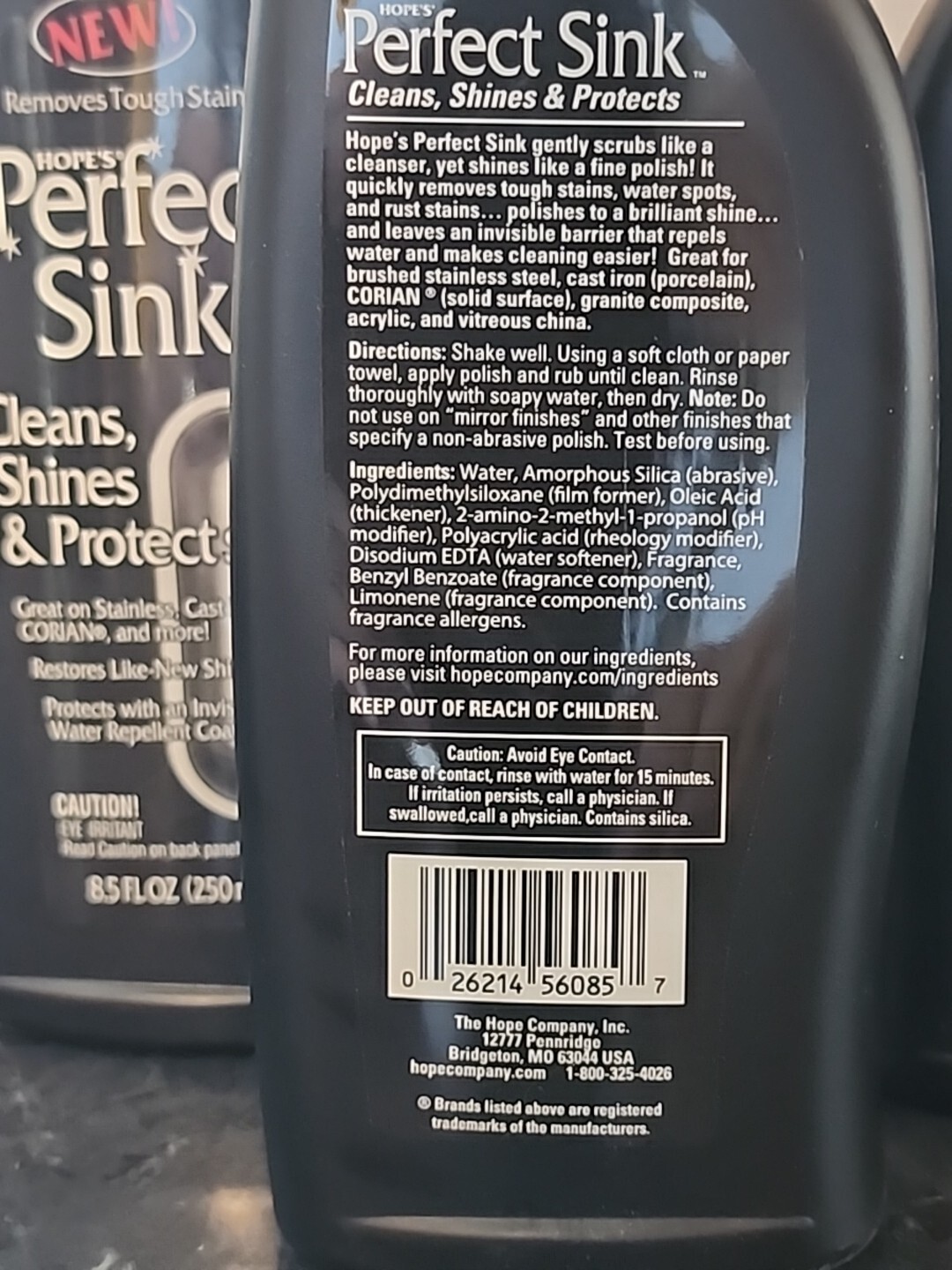 Lot of 3: Hope’s Perfect Sink – 8.5 oz Sink Cleaner and Polish, Restorative,