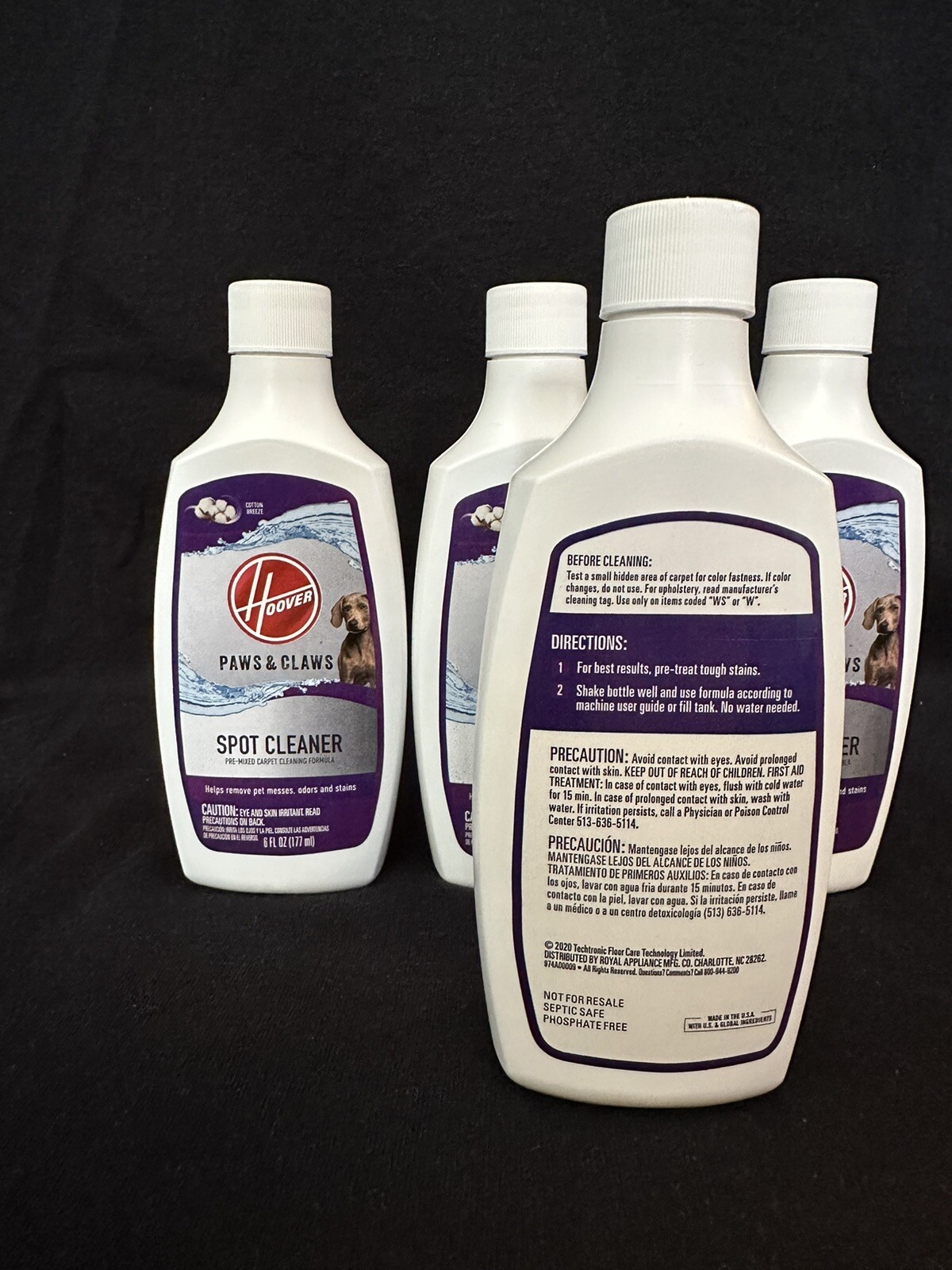 Lot Of 4 Hoover Paws and Claws Spot Cleaner Carpet Cleaning Formula 6oz