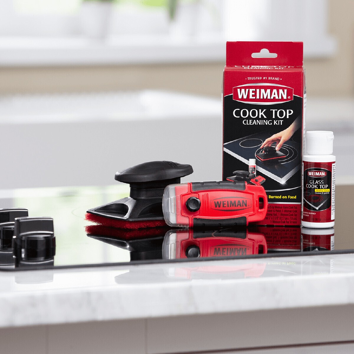 Kitchen Cook Top Complete Cleaning Kit w/ Cream Scrubbing Pad and Scraper Home