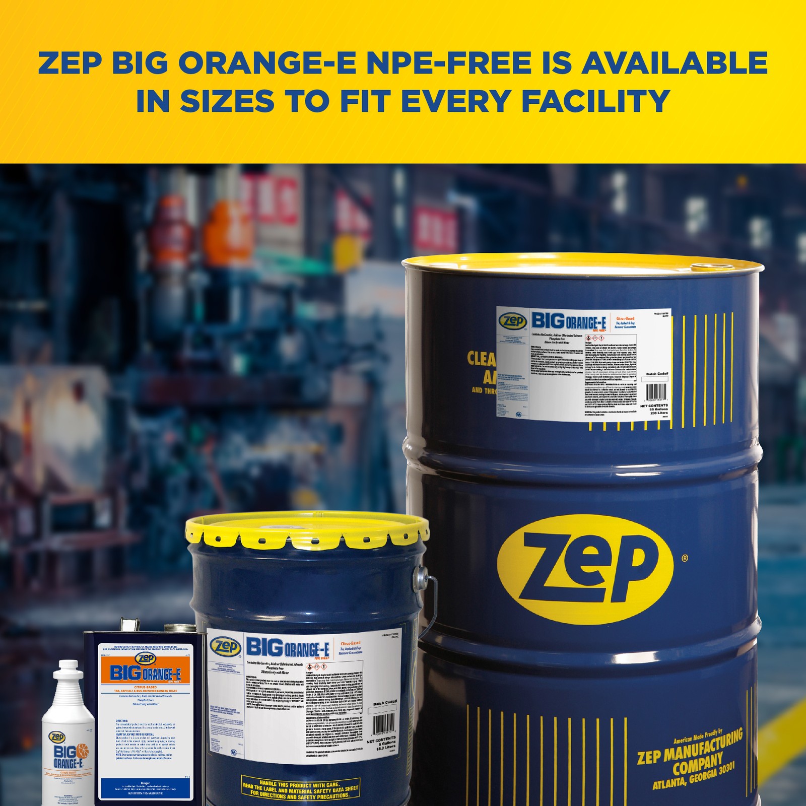 Zep Big Orange-E NPE Free Liquid Degreaser and Cleaner – 1 Gallon (Case of 4)