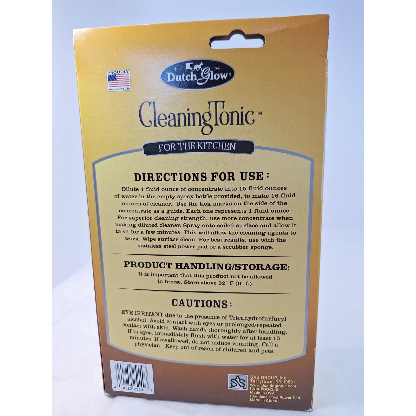 Dutch Glow Cleaning Tonic Kitchen Concentrate All Natural Non-Toxic Makes 128oz
