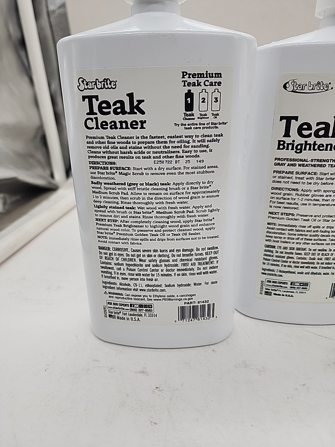STAR BRITE Premium Teak Care Kit Marine Grade Cleaner Oil 32 Fl Oz Pack of 3