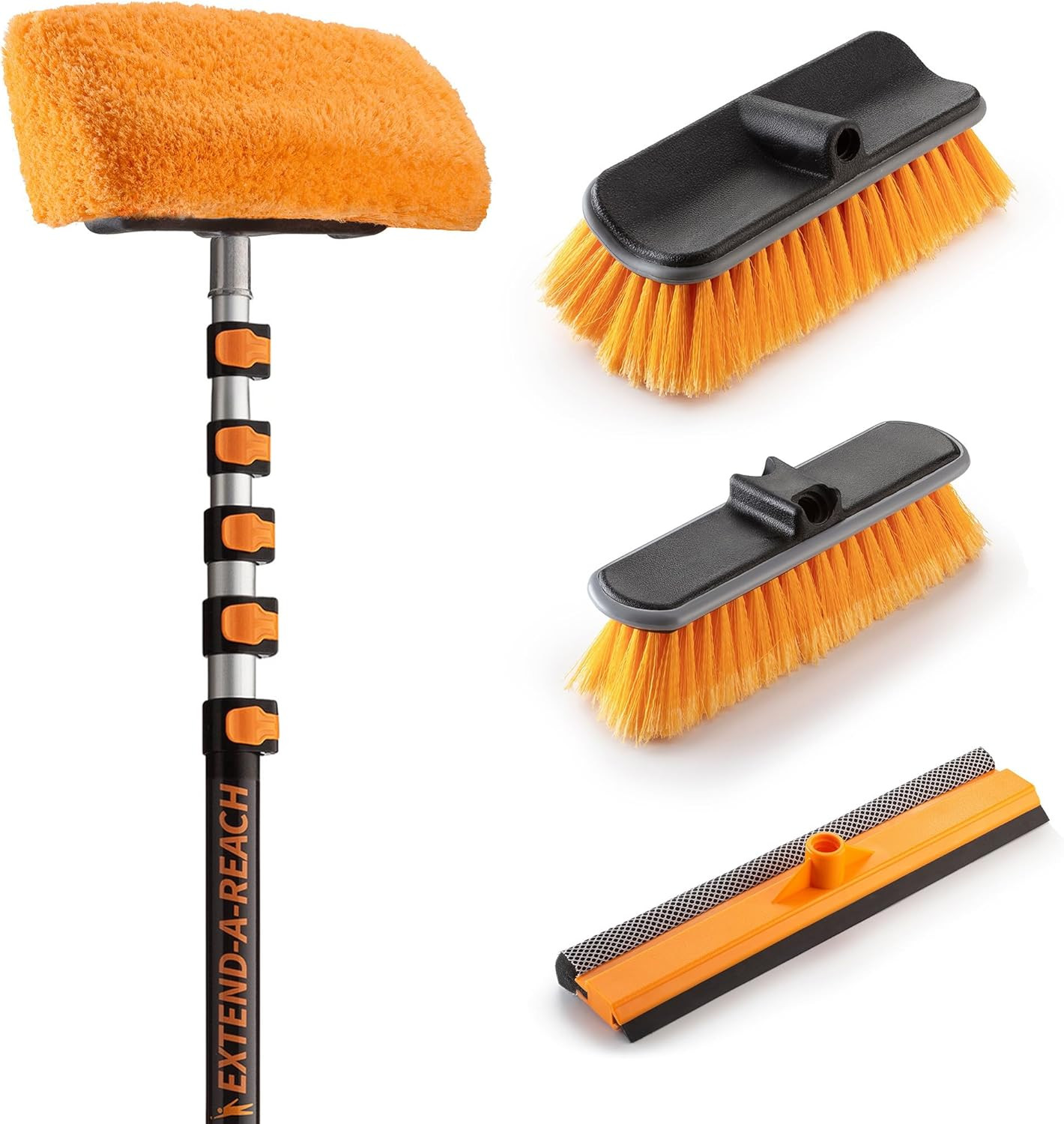 30-Foot Exterior House Cleaning Brush Set with 5-24 Ft Extension Pole // Vinyl S