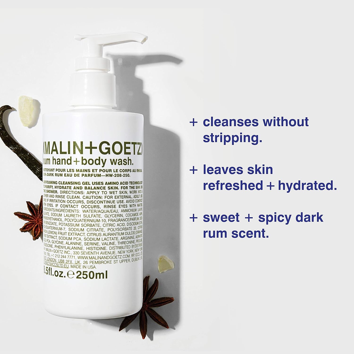 MALIN+GOETZ Hand + Body Wash | Gentle Foaming Cleanser with Botanical Extracts