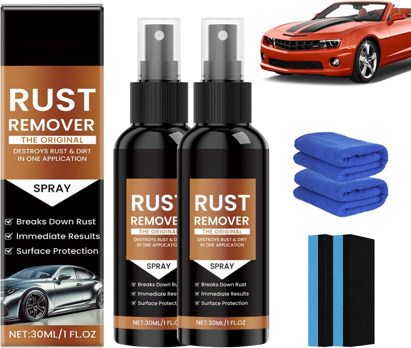 2pk Rust Remover Spray Rust Removal Nexa Style Car Scratch Fix Repair Restore UV