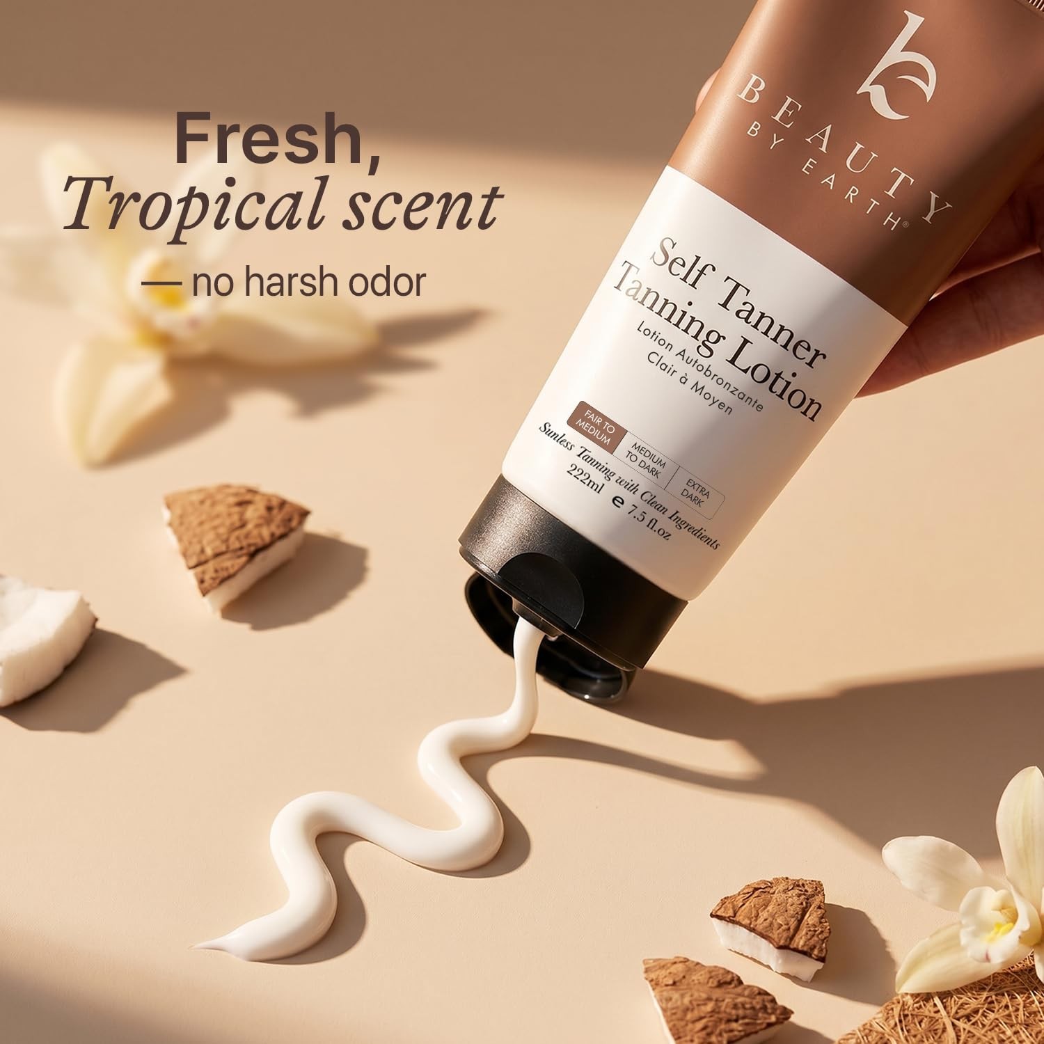 Self Tanner Face & Body – With Organic Aloe Vera & Shea Butter, Sunless Tannin