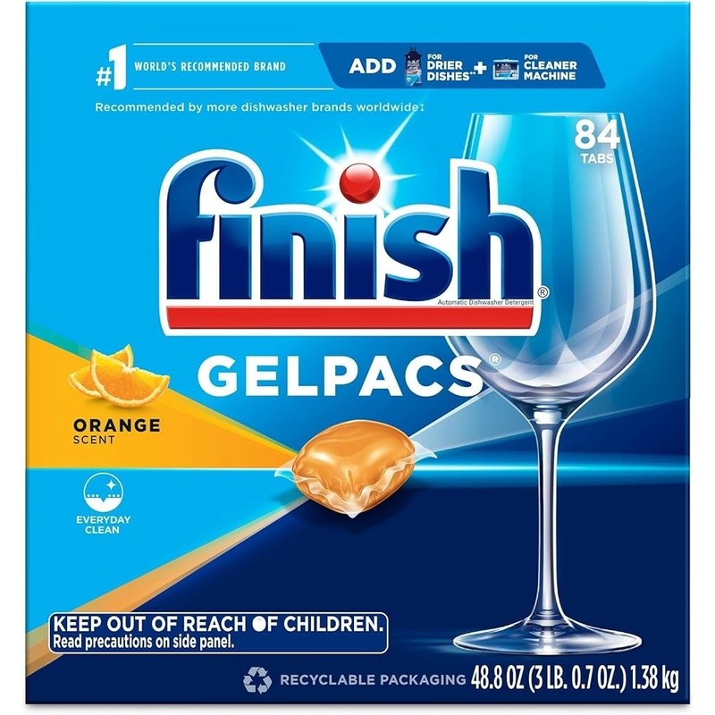 Powerful Dishwasher Tabs Gelpacs Quick Dissolve Easy Clean Fresh Orange Scent US