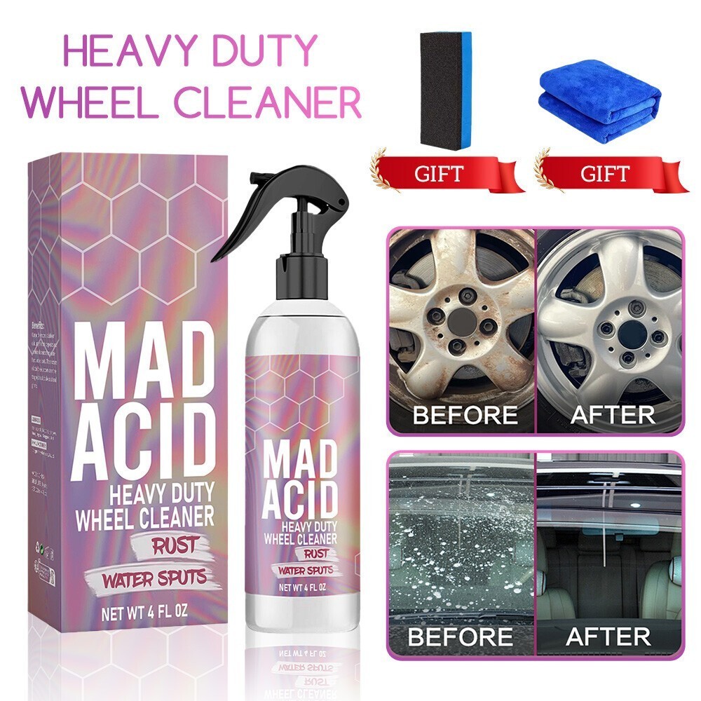 1-3x Mad Acid – Car Glass Cleaner&Heavy-Duty Wheel Cleaner Waterproof NEW 4oz US
