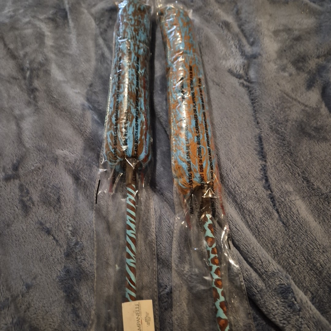 2 LOT CAMPANELLI Products Blue Animal Print Duster Set Home Cleaning