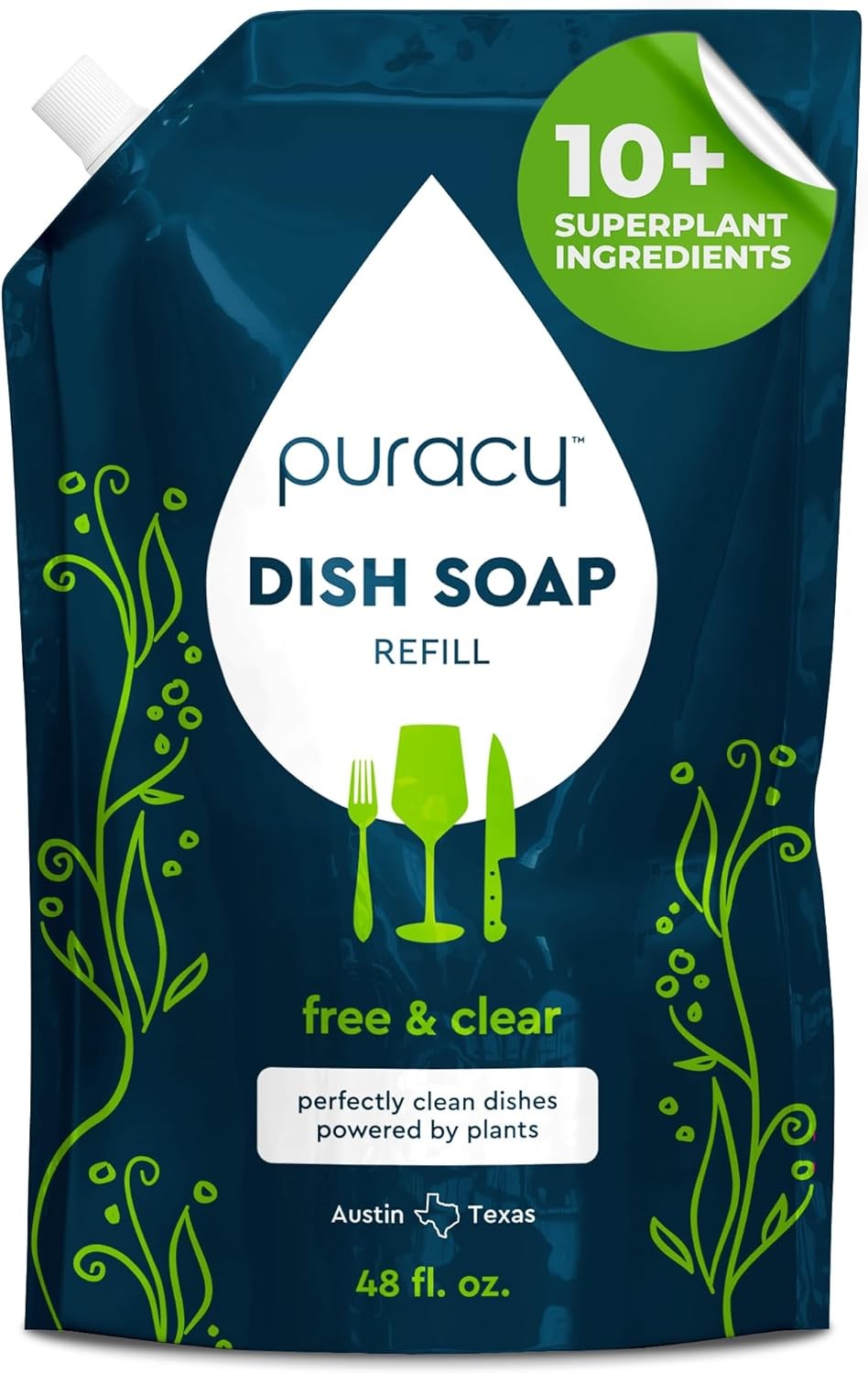 Natural Dish Soap Skin-Softening Plant-Based Dishwashing Soap Non-Toxic Dish