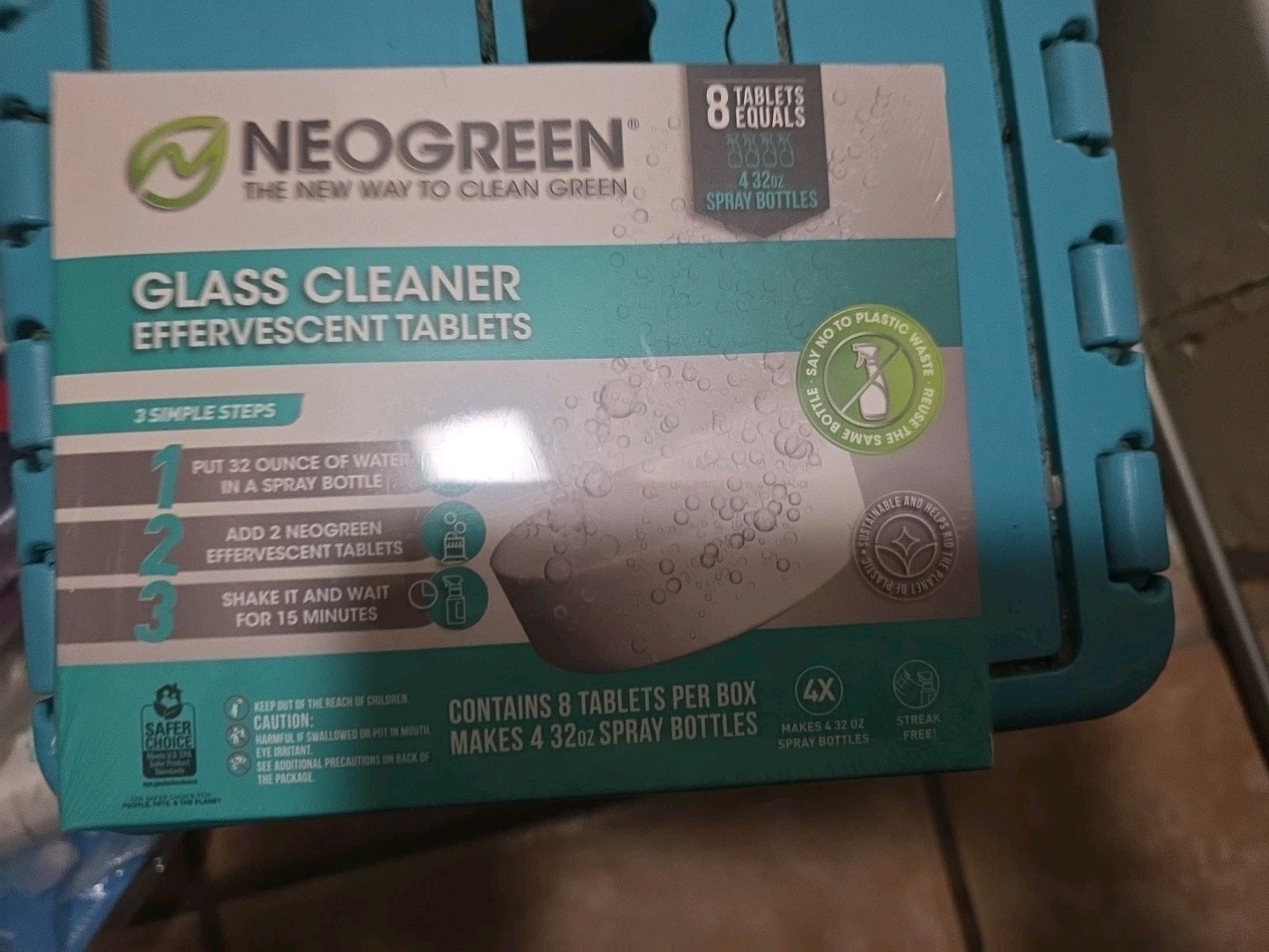 Neogreen Glass Cleaner Spray Bottle Tablets Equals 4 32 Oz Bottles