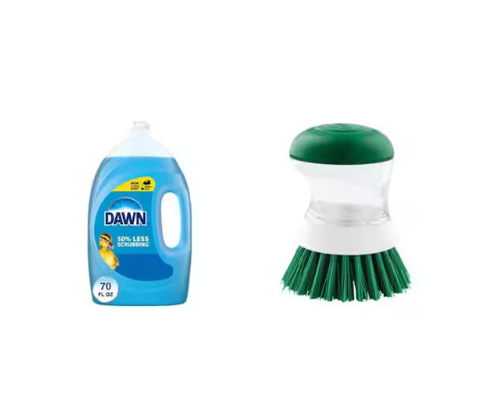 Ultra 70 oz. Original Scent Dish Soap and Dishwashing Palm Scrub Brush Combo
