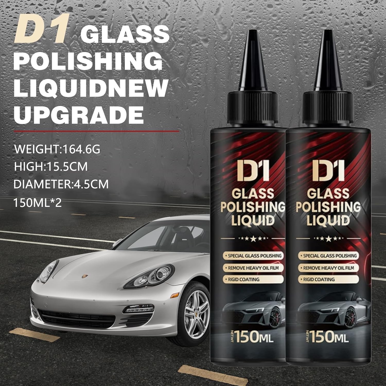 2Pcs Bianca Glass Polishing Liquid D1, Bomini Car Glass Polishing, Auto Compound