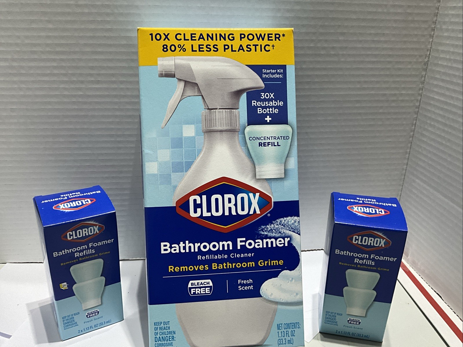 Clorox Bathroom Foamer Starter Kit Concentrated Cleaner & 2 Boxes Of Refills
