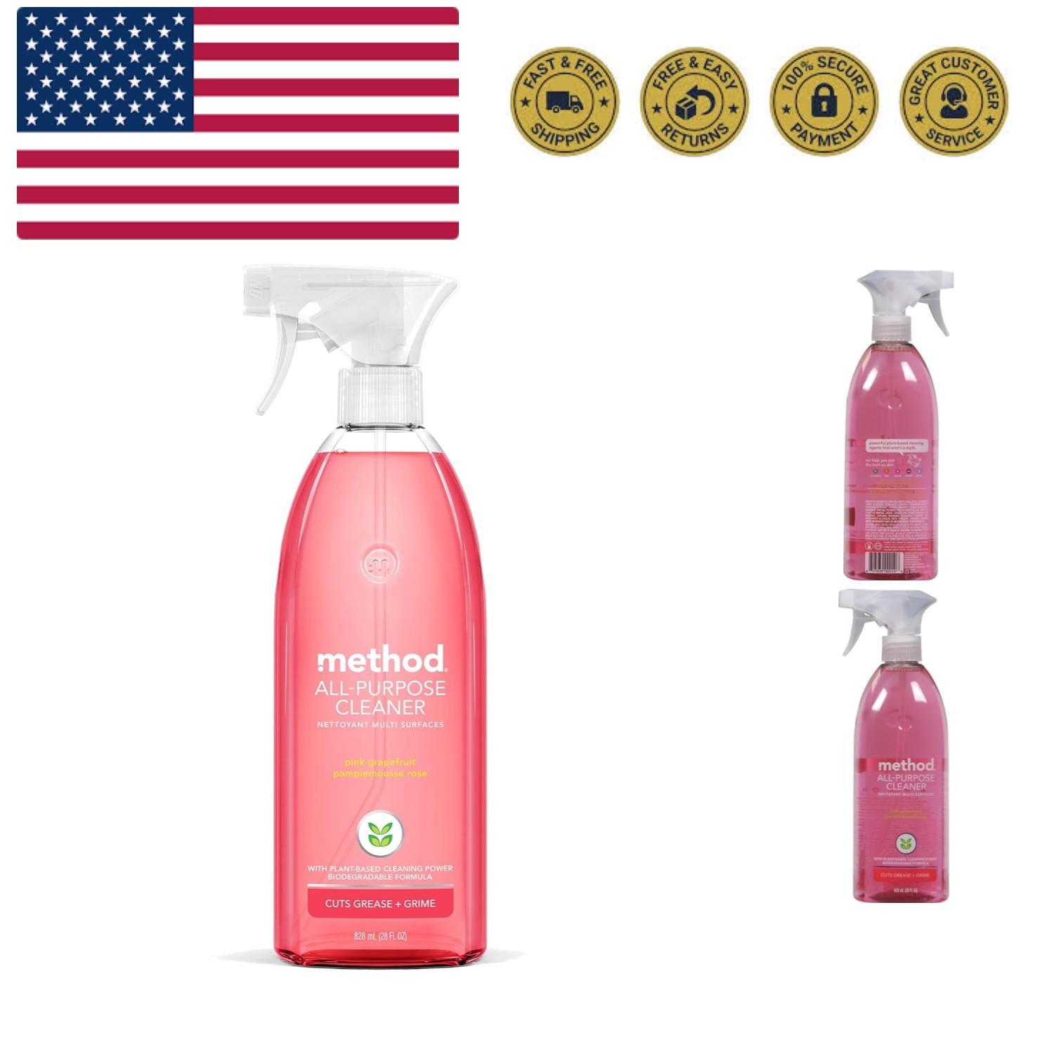 All-Purpose Cleaner, Pink Grapefruit, Perfect for Most Counters, Tiles, Stone…