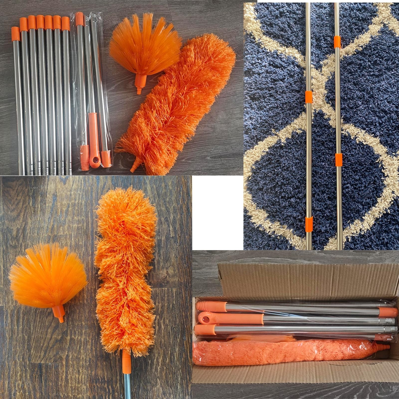 20 Feet High Reach Duster Kit with 2-14 ft Extension Pole, Cobweb & Corner Br…