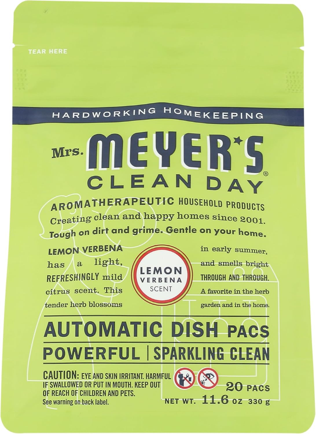 MRS. MEYER’S CLEAN DAY, Dishwasher Lemon Verbena, 11.6 Ounce