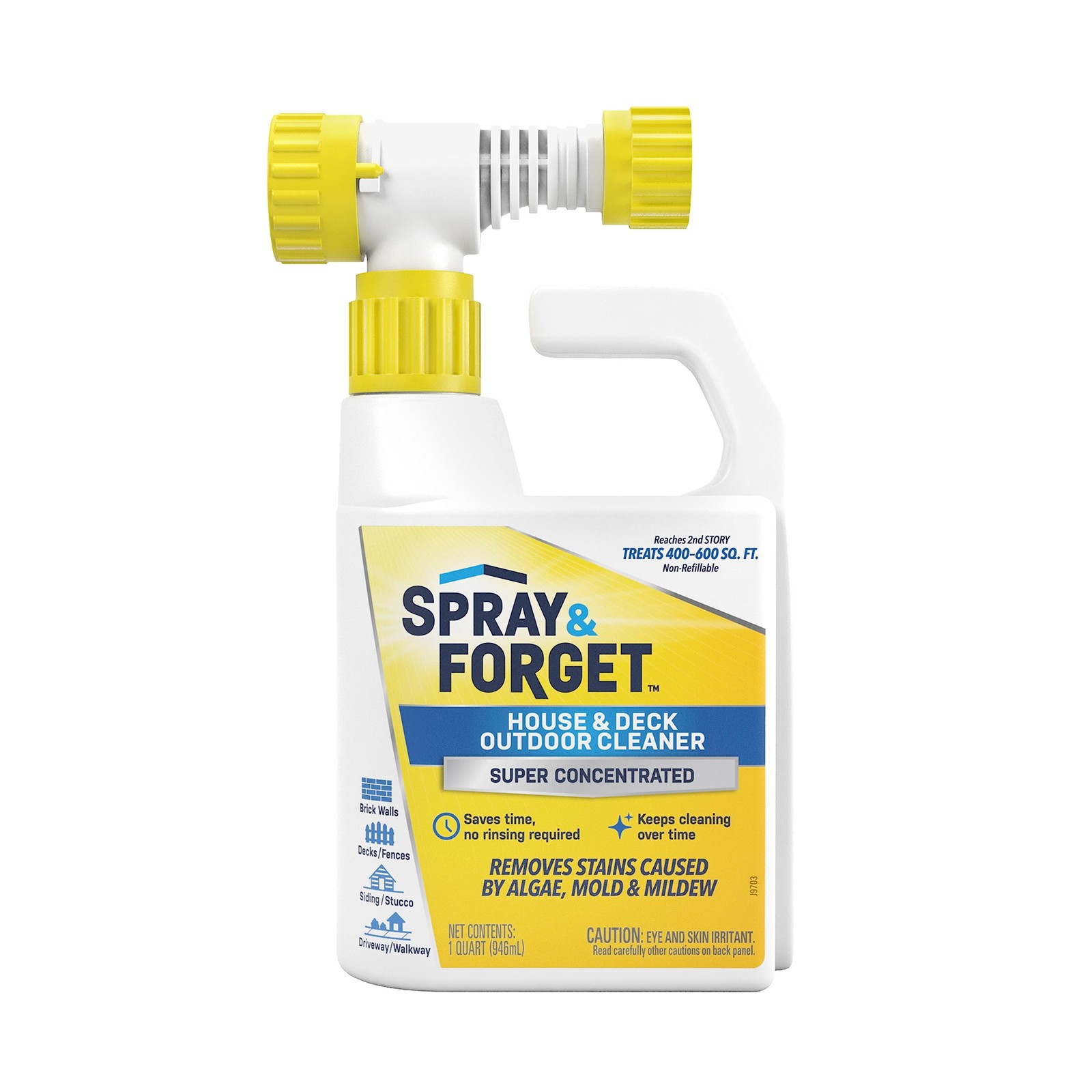 House & Deck Outdoor Cleaner – Hose End Adapter – Stain Remover – 1 Quart