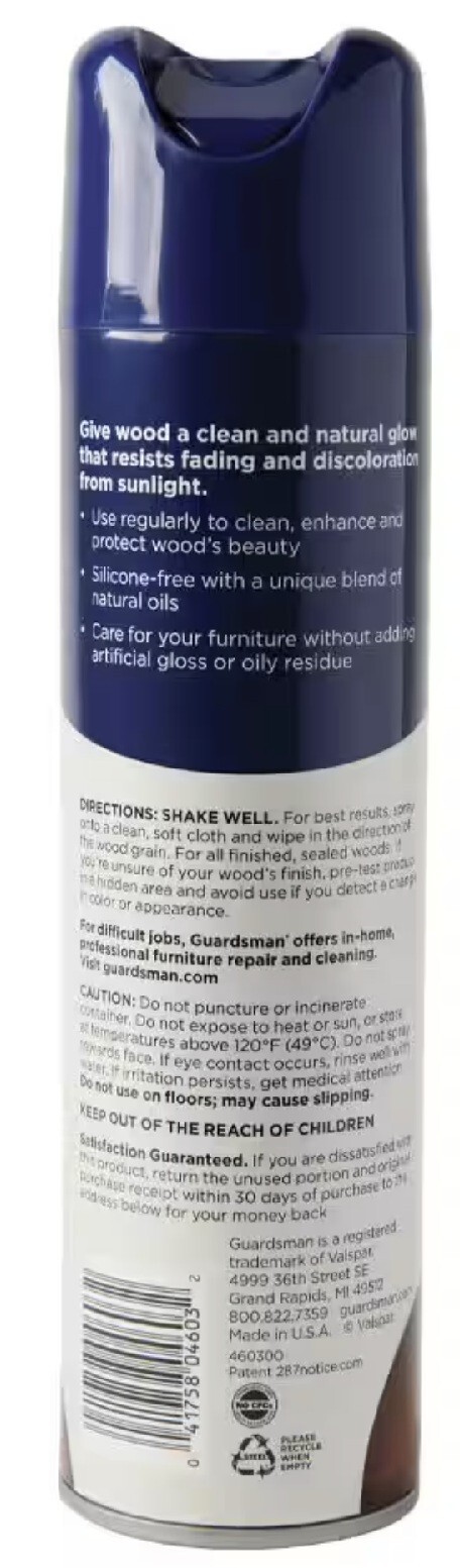 Guardsman 460300 Lemon Scent Clean & Polish Spray for Wood Furniture 12.5 oz.