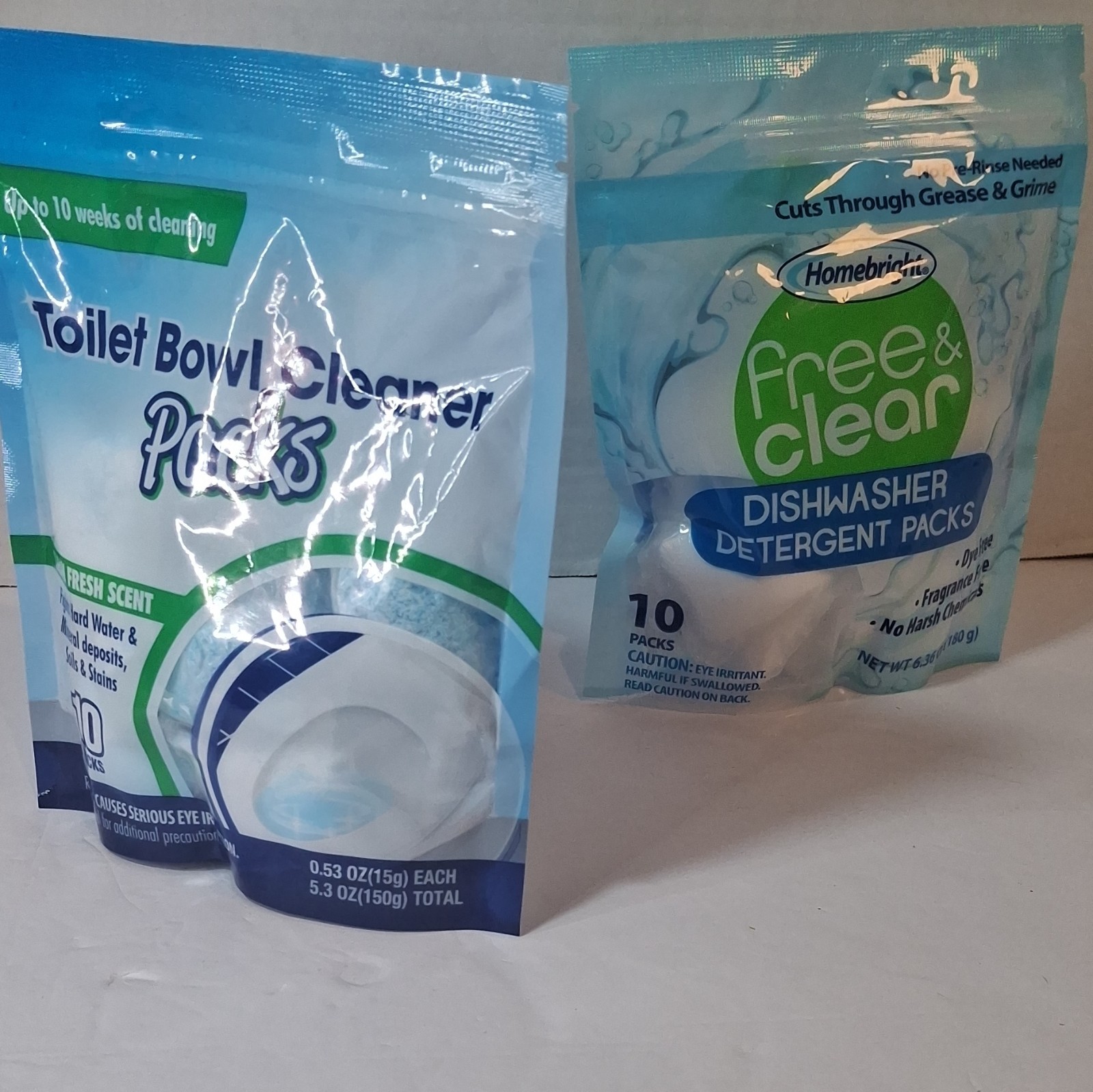 Homebright Dishwasher Detergent Packs, 10 Pack, Dye-Free, Fragrance Free