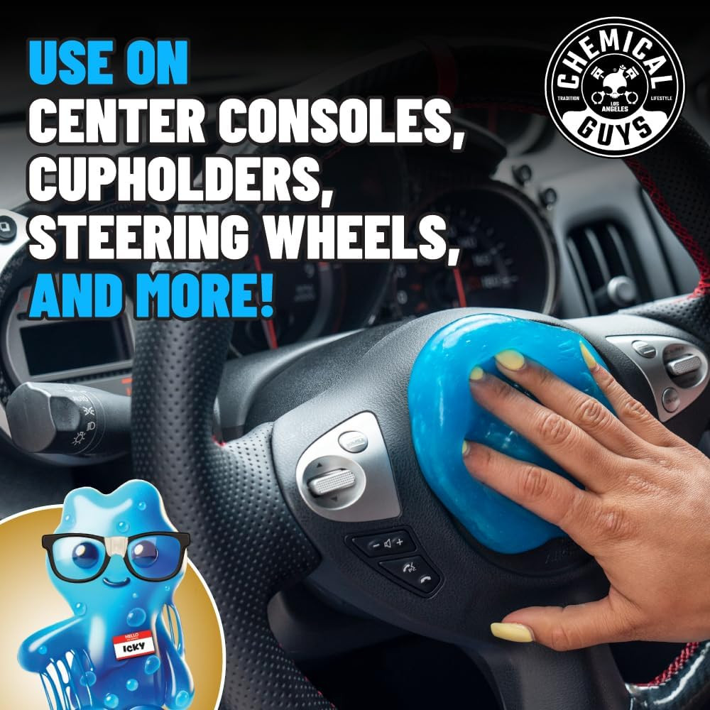 Chemical Guys Sticky Icky Car Cleaning Gel, Green Apple, Interior Car Cleaner, R