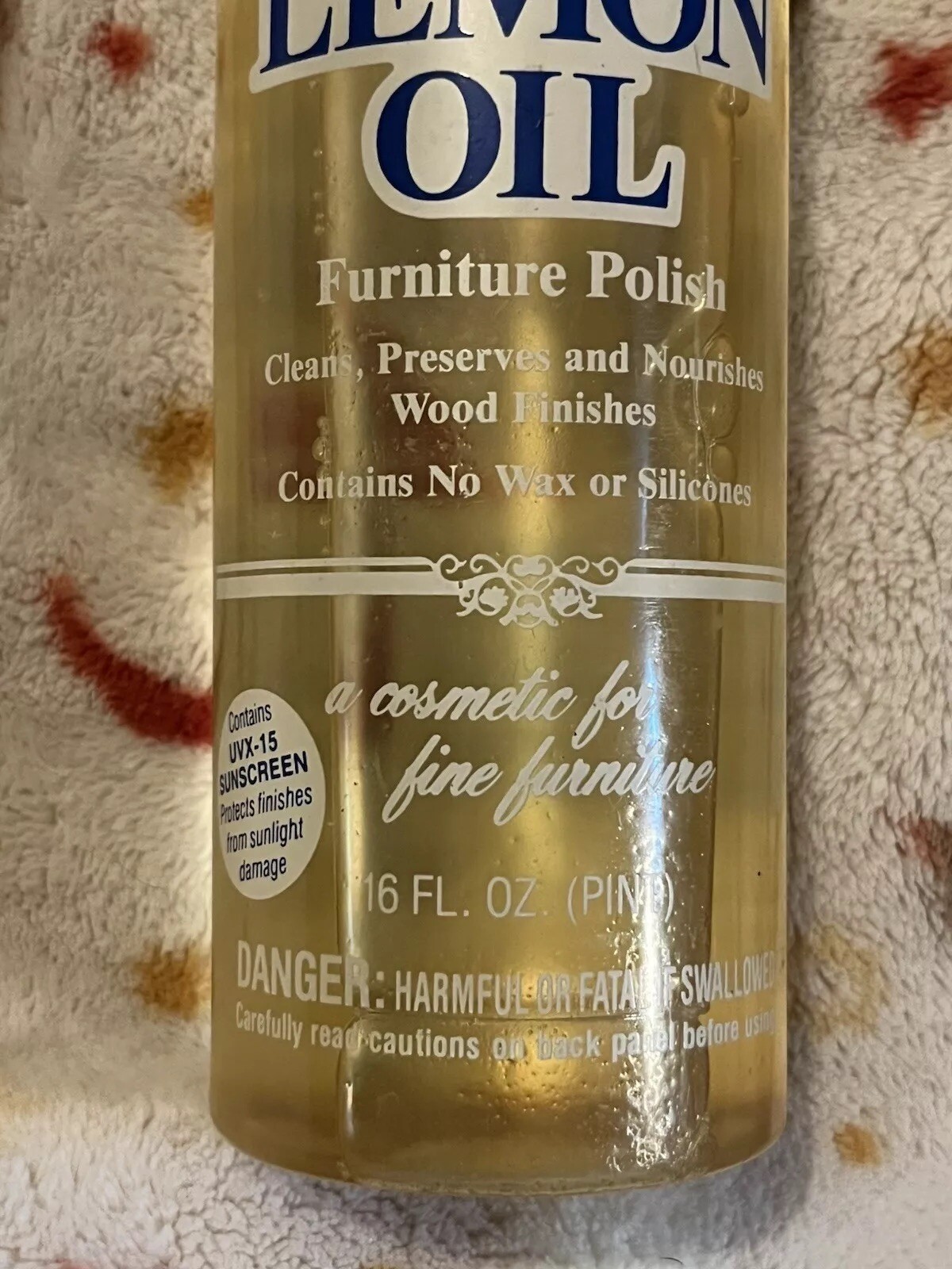 (10% USED) Weiman Lemon Oil Furniture Polish 16oz – UVX 15 Sunscreen