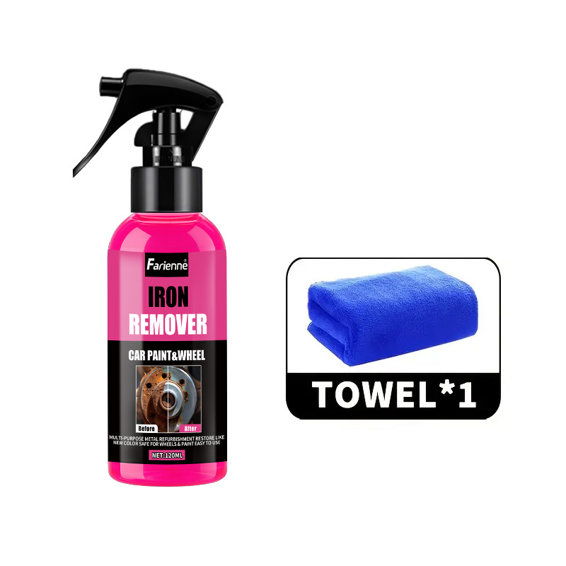 Farienne 120ml Iron Remover Spray Car Wheel Rust Remover Paint Cleaner Brake Dis