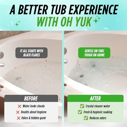 Jetted Tub Cleaner 16 oz Liquid Deep Clean 4 Uses Bathtub Jacuzzi Whirlpool