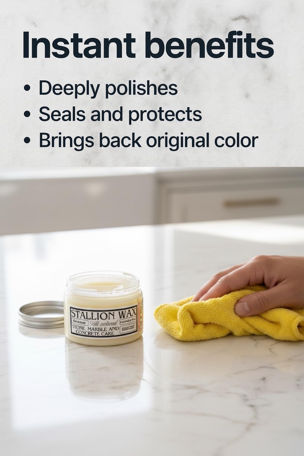 Granite Waterproofing Cleaner Wax – Protects & Waterproofs Light Stone Surfac…
