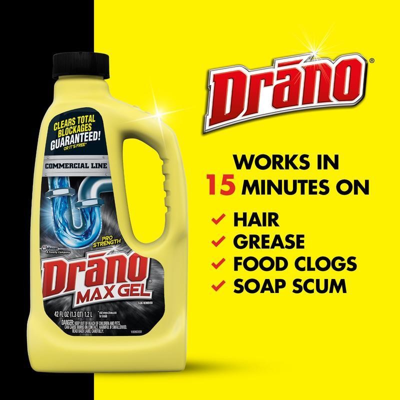 Professional Strength Drain Cleaner Gel 42 oz Fast Acting Clog Remover New