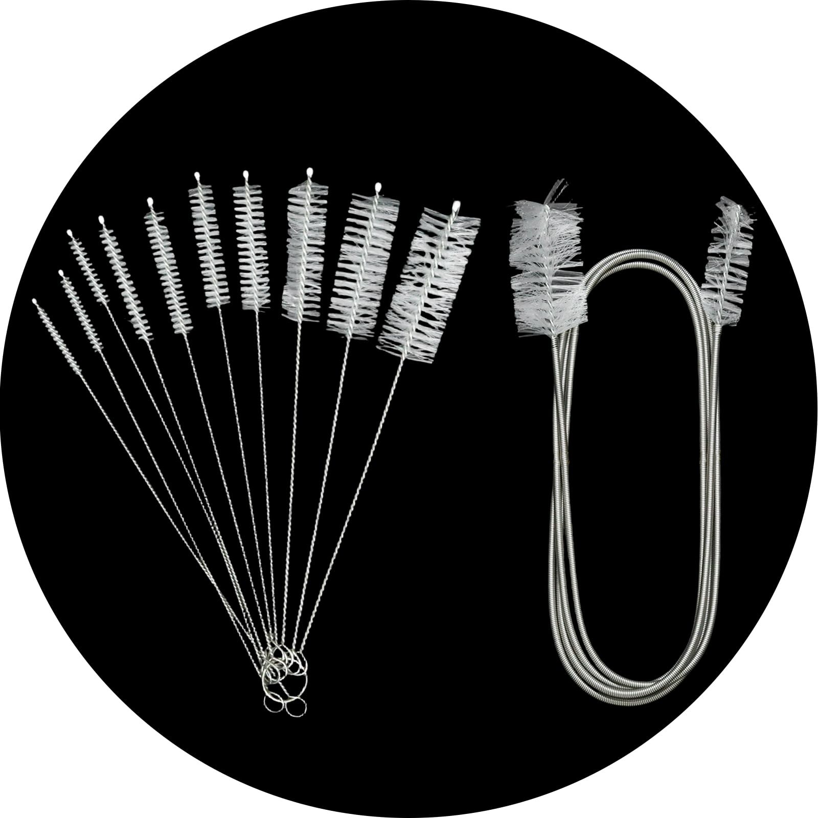 11 PCS Flexible Drain Brush, Straw Cleaner Brush Set, 61 Inch Double Ended Ny…